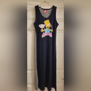 Navy Bart Simpson Midi Dress Size M (NWT)